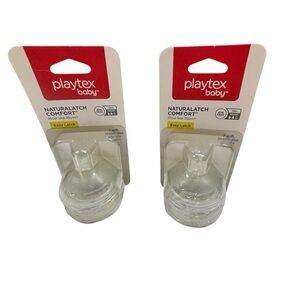 New Playtex Baby Naturalatch Comfort Easy Latch 2 Pack Silicone Nipples 3m+